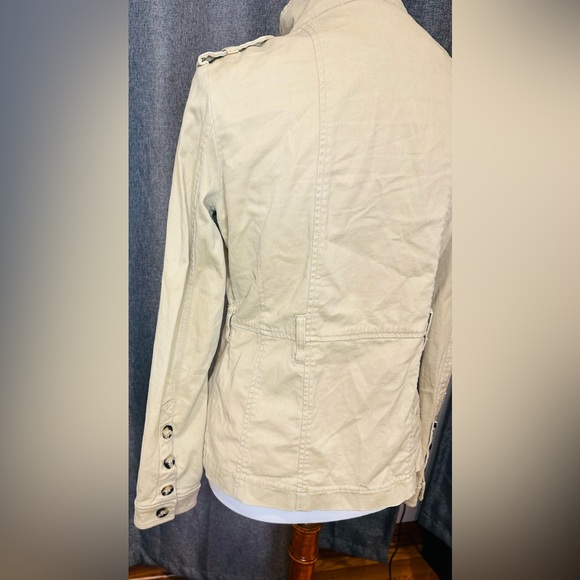 Divided Cream Button-Up Military Style Jacket Size 8 - Picture 8 of 14